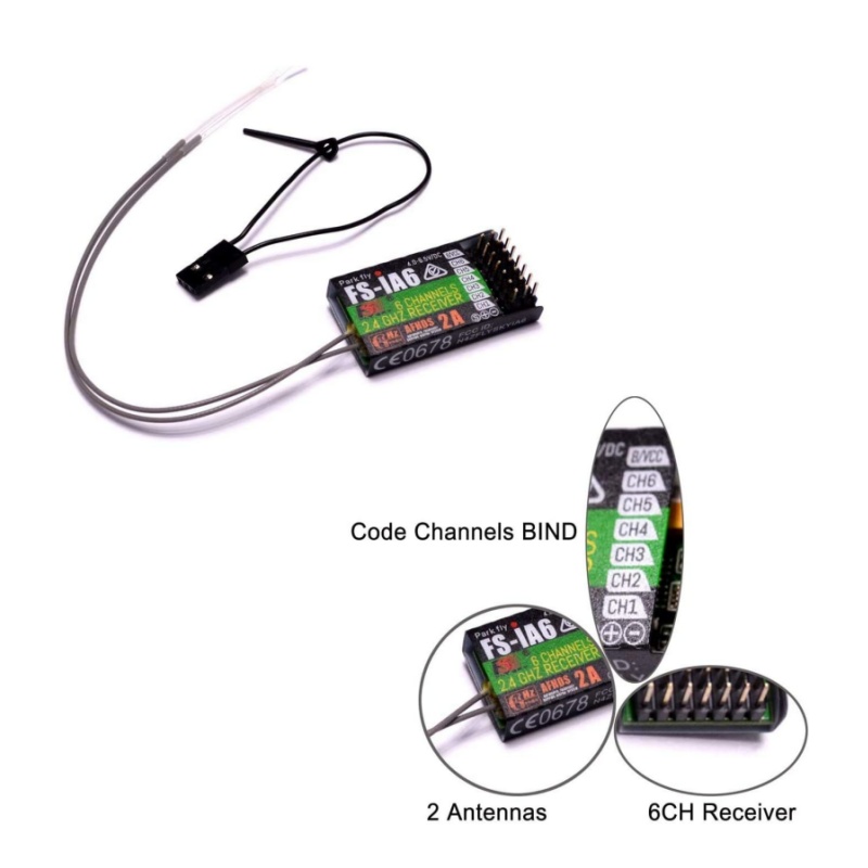 Fpv Antenna Receiver - 플라이스카이 FS-IA6 수신기 6채널 듀얼 안테나