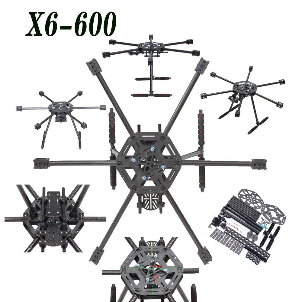 Heavy Lift Drone Frame - X6-X600 탄소 섬유 랜딩 기어 스키드가