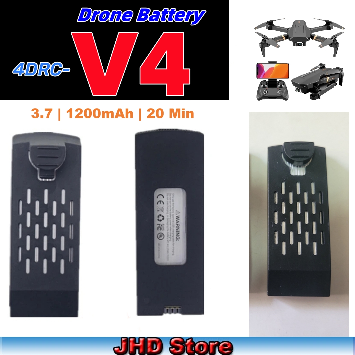 Drone Rc V4 - JHD Bateria 4DRC V4 배터리 3.7V